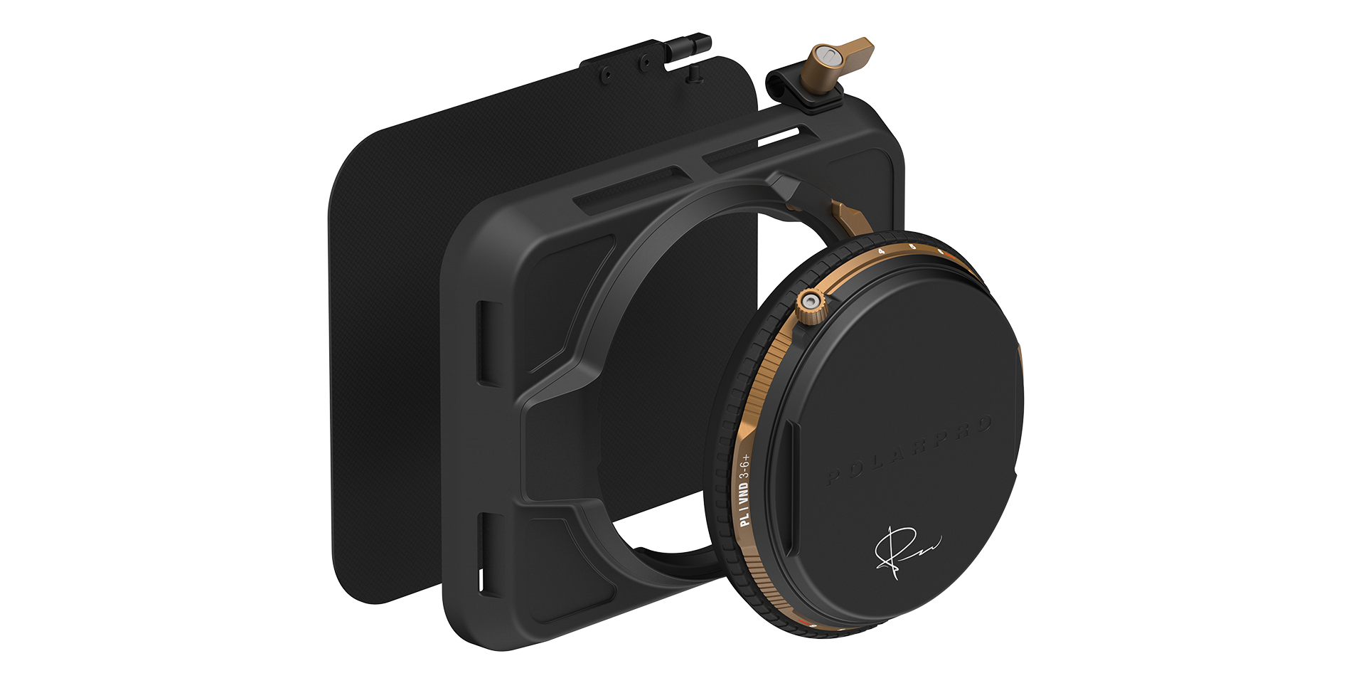Cinema-grade VND/PL Matte Box with variable ND filters